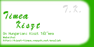 timea kiszt business card